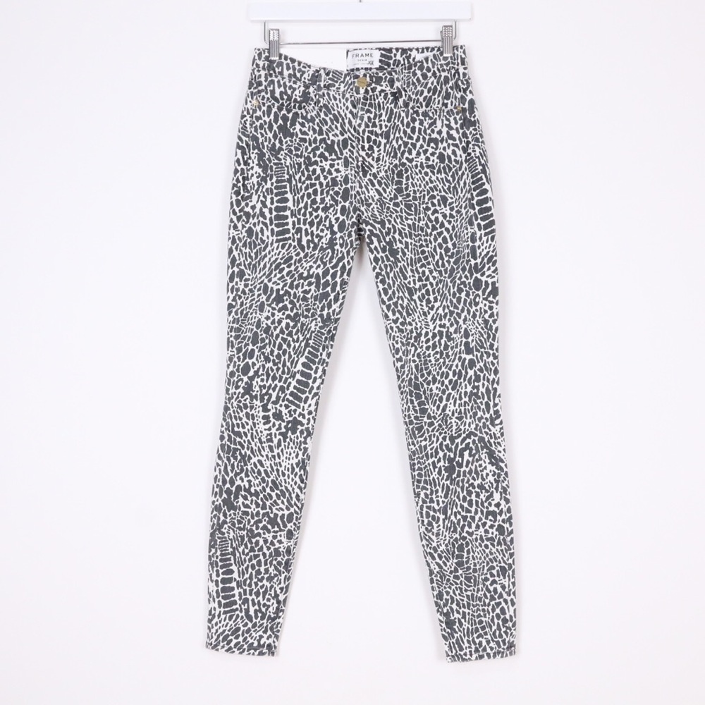 Frame Le High Skinny Patterned Jeans